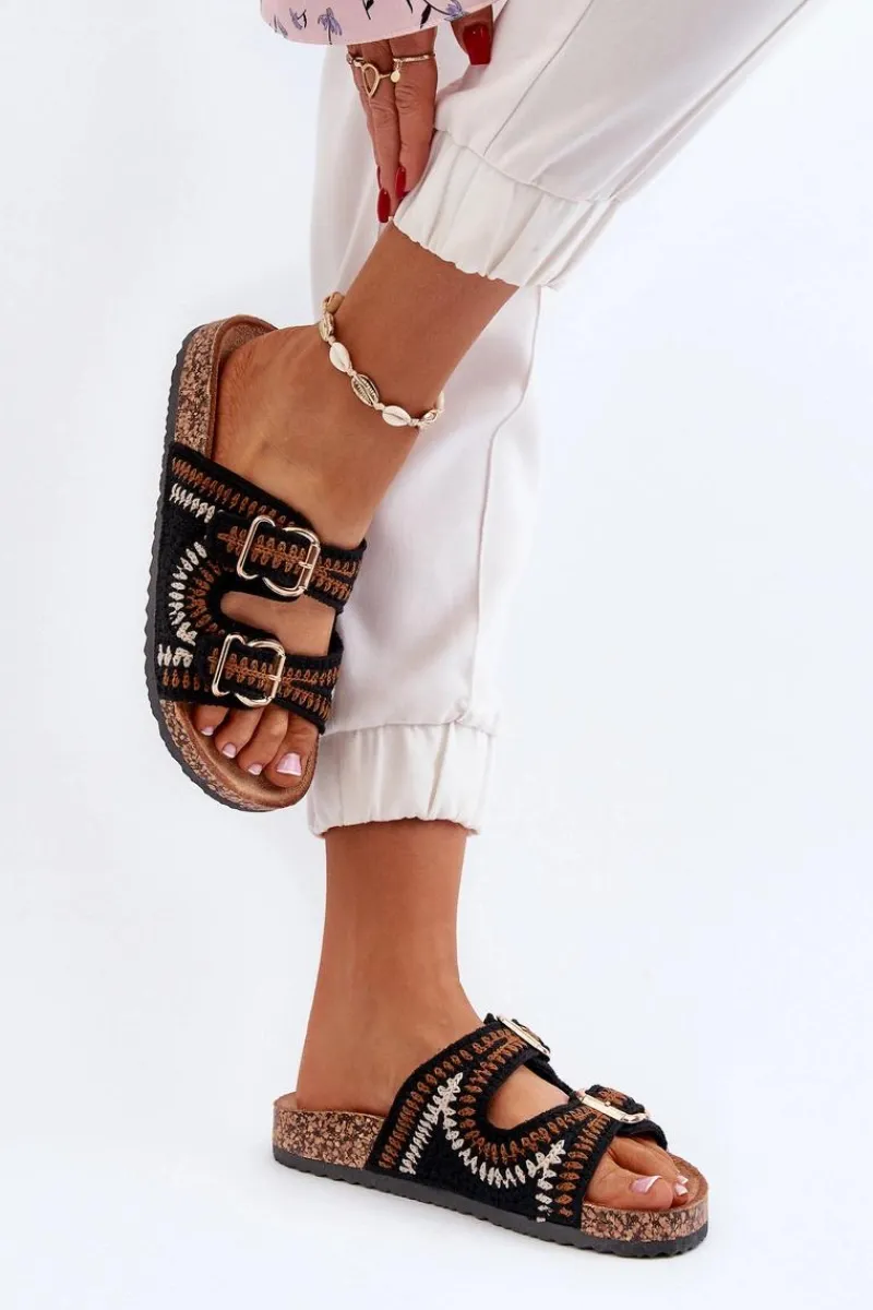 Klapki Korkowe|Klapki Damskie Klasyczne>Boto Damskie Klapki Na Korkowej Podeszwie Czarne Fannea