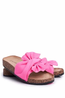 Sale Damskie Klapki Na Korku Kokardki Fuksja Felis Damskie Klapki Korkowe|Klapki Damskie Klasyczne