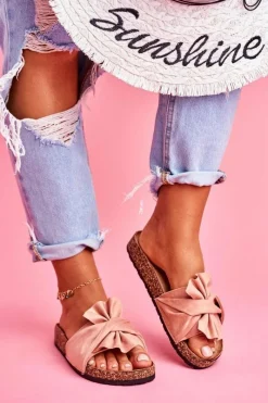 Klapki Korkowe|Klapki Damskie Klasyczne>Boto Damskie Klapki Na Korku Kokardki Beżowe Felis