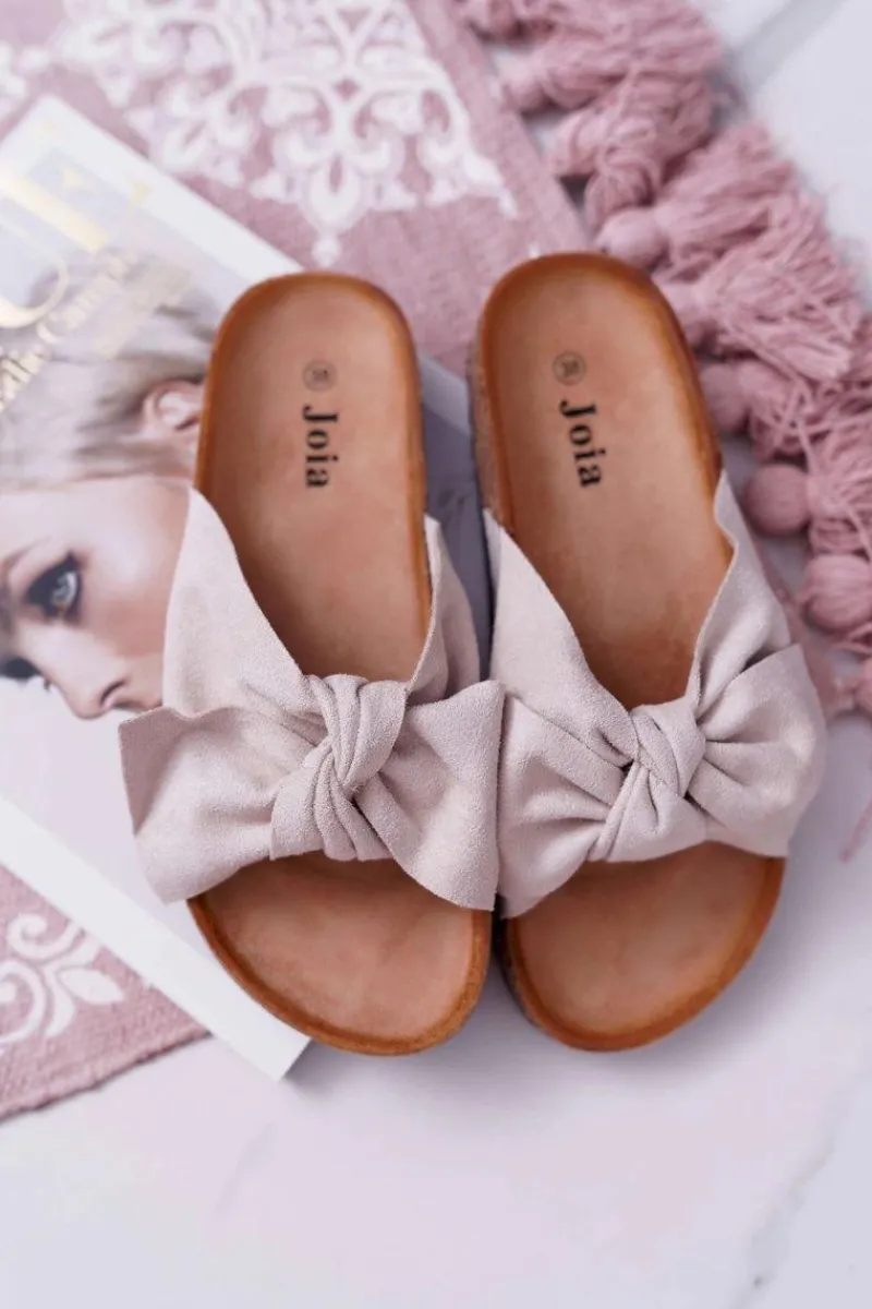 Klapki Korkowe|Klapki Damskie Klasyczne>Boto Damskie Klapki Na Korku Kokarda Beżowe Randy