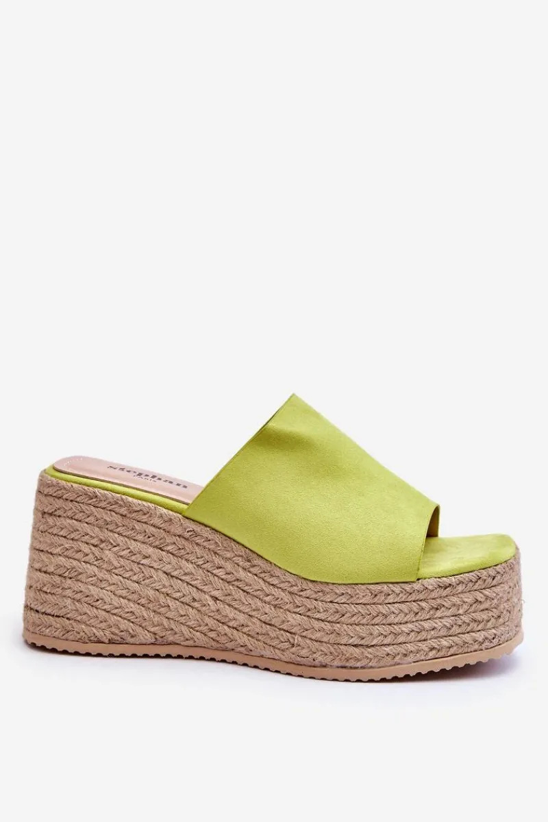 Clearance Damskie Klapki Na Koturnie I Platformie Limonkowe Ysabel Damskie Klapki Na Koturnie|Klapki Na Platformie