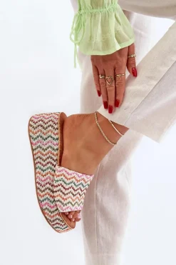 Sale Boto Damskie Klapki Na Koturnie Białe Vanarila