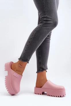 Klapki Damskie Big Star|Klapki Damskie Klasyczne>Big Star Shoes Damskie Klapki Na Masywnej Podeszwie Big Star NN274020 Różowe Różowy