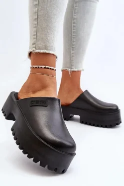 Clearance Damskie Klapki Na Masywnej Podeszwie Big Star NN274014 Czarne Damskie Klapki Damskie Big Star|Klapki Damskie Klasyczne