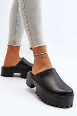 Clearance Damskie Klapki Na Masywnej Podeszwie Big Star NN274014 Czarne Damskie Klapki Damskie Big Star|Klapki Damskie Klasyczne