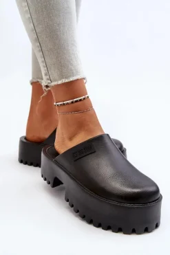 Clearance Damskie Klapki Na Masywnej Podeszwie Big Star NN274014 Czarne Damskie Klapki Damskie Big Star|Klapki Damskie Klasyczne