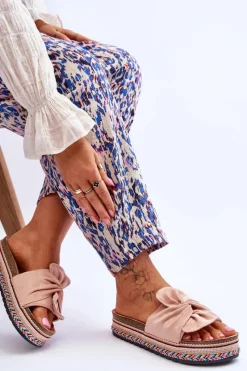 Klapki Na Platformie|Klapki Damskie Klasyczne>Boto Damskie Klapki Na Masywnej Platformie Jasnoróżowe Terisa