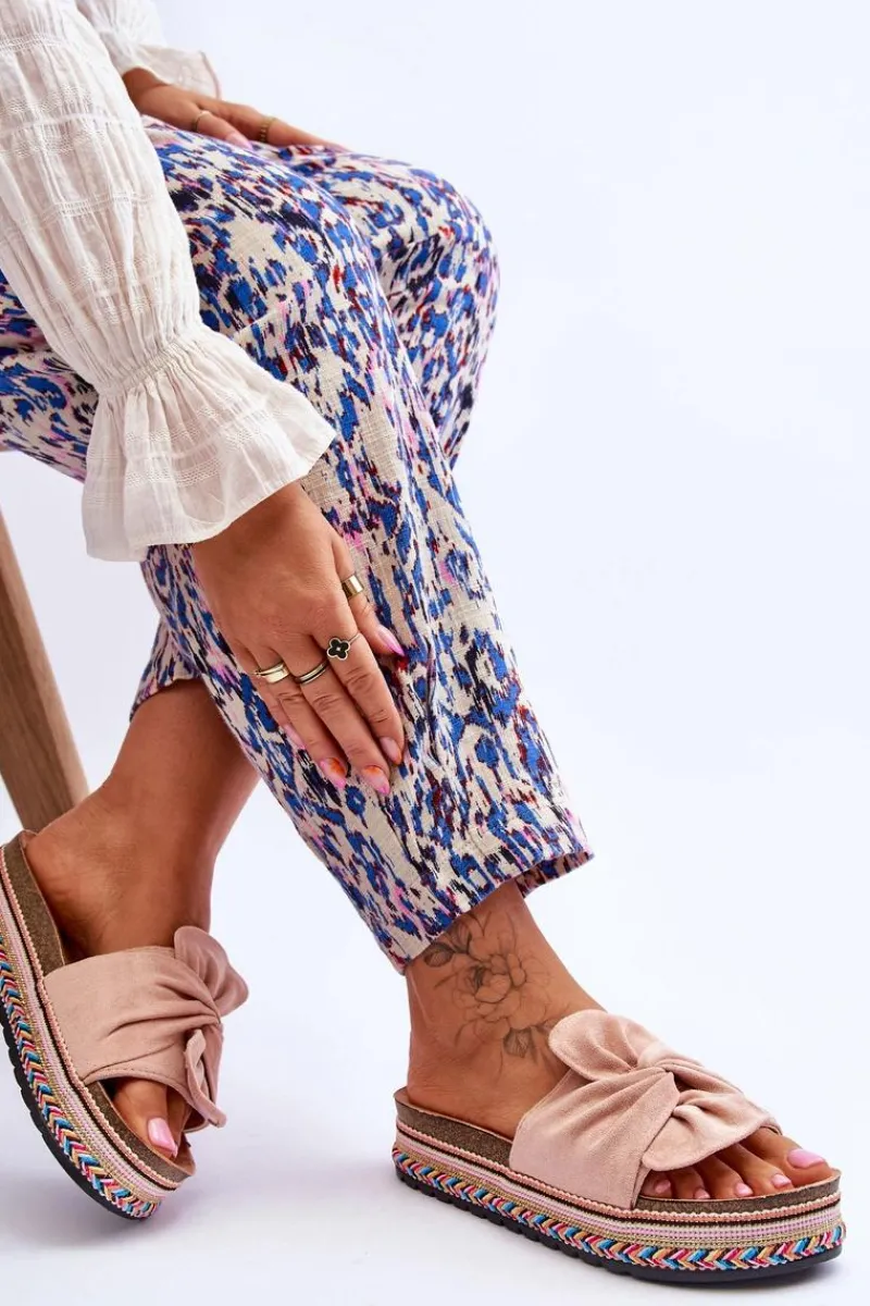 Klapki Na Platformie|Klapki Damskie Klasyczne>Boto Damskie Klapki Na Masywnej Platformie Jasnoróżowe Terisa