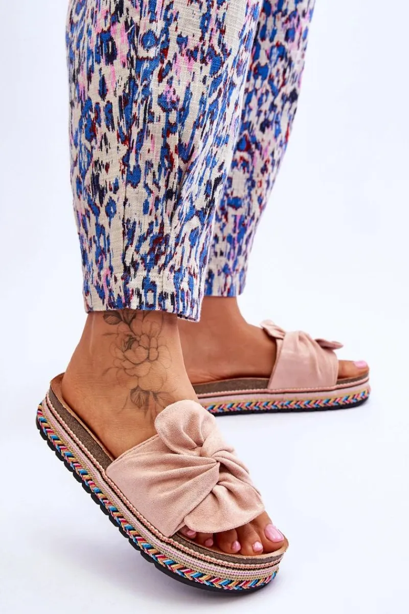 Klapki Na Platformie|Klapki Damskie Klasyczne>Boto Damskie Klapki Na Masywnej Platformie Jasnoróżowe Terisa