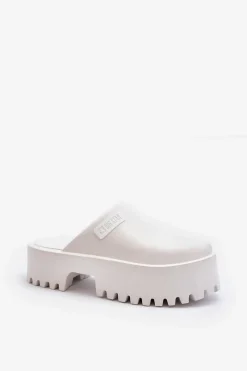 Clearance Damskie Klapki Na Masywnej Podeszwie Big Star NN274015 Białe Damskie Klapki Damskie Big Star|Klapki Damskie Klasyczne