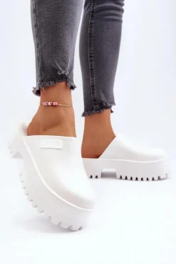 Clearance Damskie Klapki Na Masywnej Podeszwie Big Star NN274015 Białe Damskie Klapki Damskie Big Star|Klapki Damskie Klasyczne