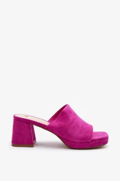 Sale Damskie Klapki Na Obcasie Fuksja Bralya Damskie Klapki Na Obcasie|Klapki Damskie Klasyczne