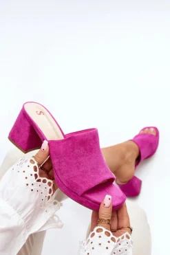 Sale Damskie Klapki Na Obcasie Fuksja Bralya Damskie Klapki Na Obcasie|Klapki Damskie Klasyczne