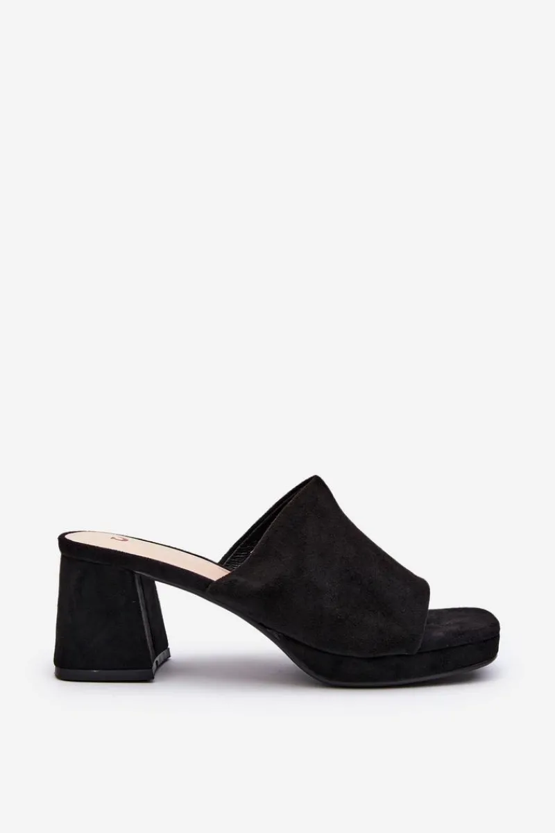 Best Boto Damskie Klapki Na Obcasie Czarne Bralya