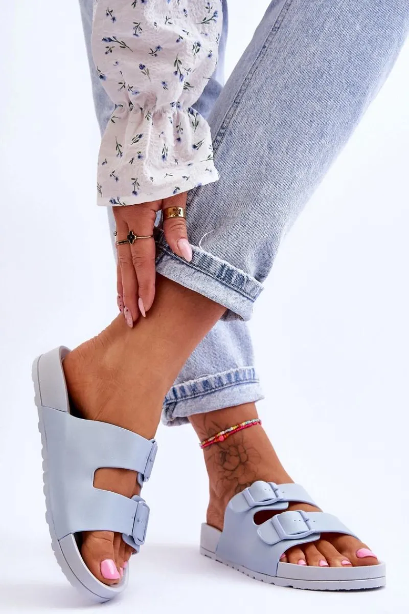 Sale Boto Damskie Klapki Na Platformie Niebieskie Vertigo