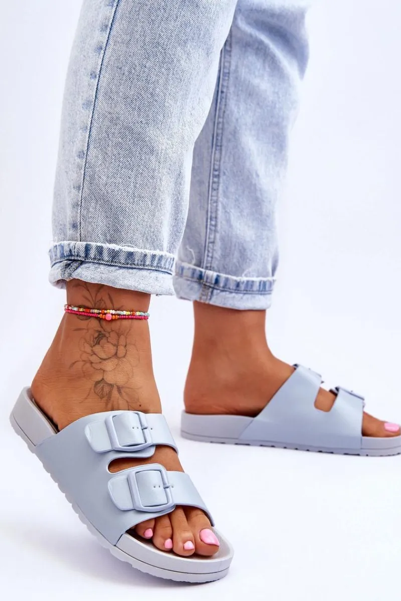 Sale Boto Damskie Klapki Na Platformie Niebieskie Vertigo