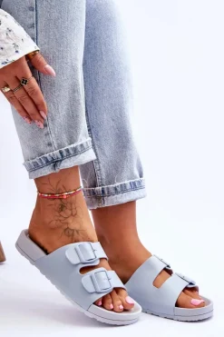 Sale Boto Damskie Klapki Na Platformie Niebieskie Vertigo