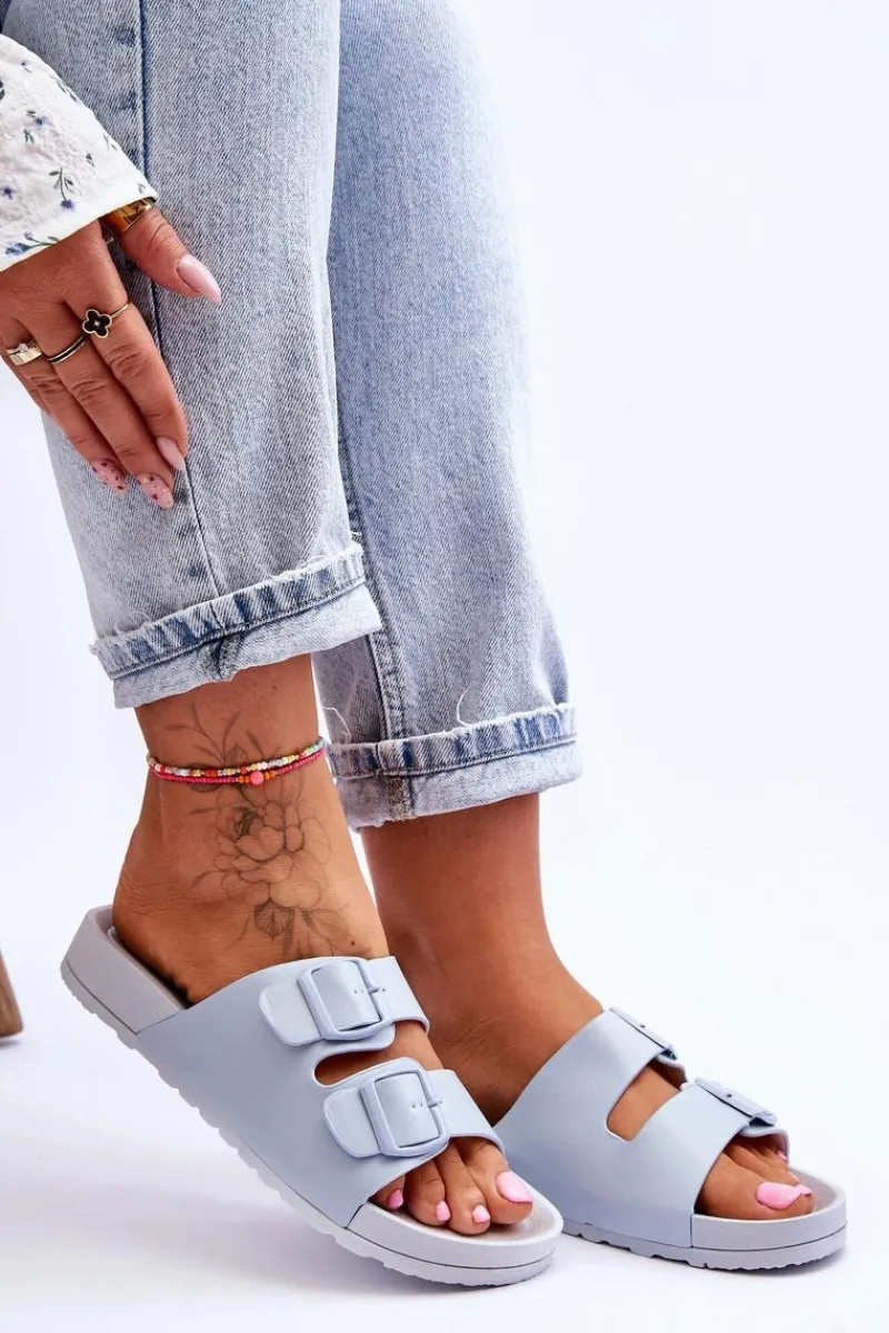 Sale Boto Damskie Klapki Na Platformie Niebieskie Vertigo