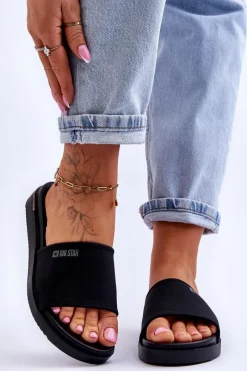 New Big Star Shoes Damskie Klapki Na Platformie Big Star LL274930 Czarne