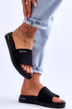 New Big Star Shoes Damskie Klapki Na Platformie Big Star LL274930 Czarne