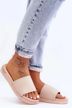 Discount Damskie Klapki Na Platformie Big Star LL274933 Beżowe Damskie Klapki Damskie Big Star|Klapki Na Platformie