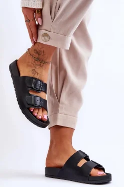 Klapki Na Platformie>Boto Damskie Klapki Na Platformie Czarne Vertigo