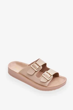 Klapki Na Platformie|Klapki Damskie Klasyczne>Boto Damskie Klapki Na Platformie Z Paskami Beżowe Clever