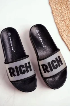 New Boto Damskie Klapki Na Platformie Czarne RICH
