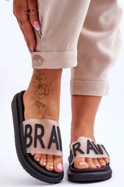 Discount Buty damskie Vinceza Damskie Klapki Na Platformie Czarne Brave