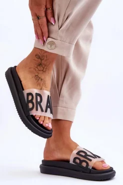 Discount Buty damskie Vinceza Damskie Klapki Na Platformie Czarne Brave