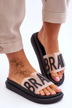 Discount Buty damskie Vinceza Damskie Klapki Na Platformie Czarne Brave