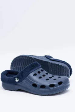Online Boto Damskie Klapki Ocieplane Granatowe Kroksy EVA