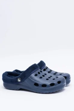 Online Boto Damskie Klapki Ocieplane Granatowe Kroksy EVA