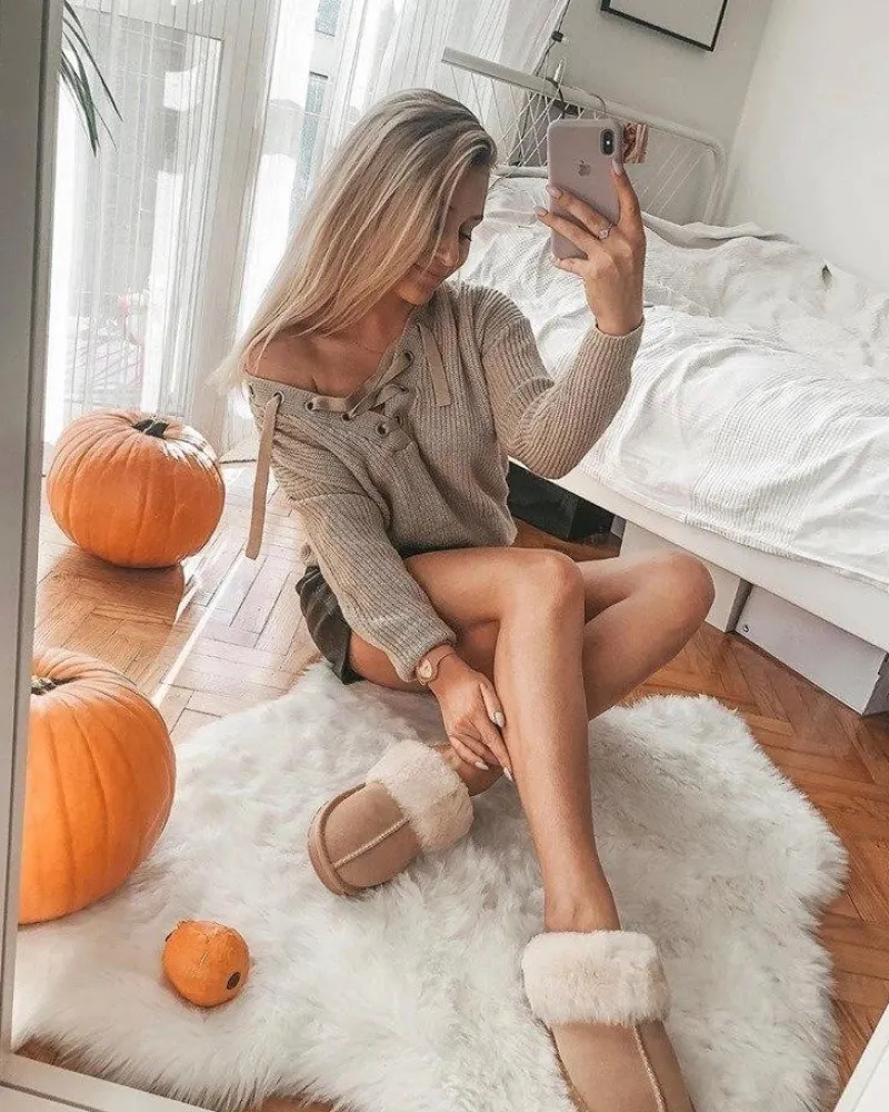 Hot Boto Damskie Klapki Papcie Beżowe Mirendy