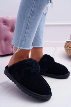 Clearance Damskie Klapki Papcie Czarne Mirendy Damskie Kapcie Klasyczne