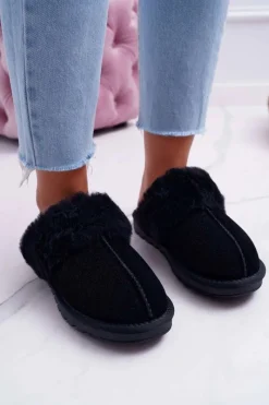 Clearance Damskie Klapki Papcie Czarne Mirendy Damskie Kapcie Klasyczne