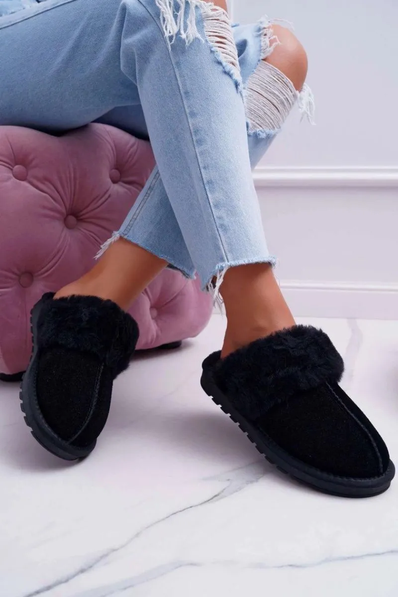 Clearance Damskie Klapki Papcie Czarne Mirendy Damskie Kapcie Klasyczne