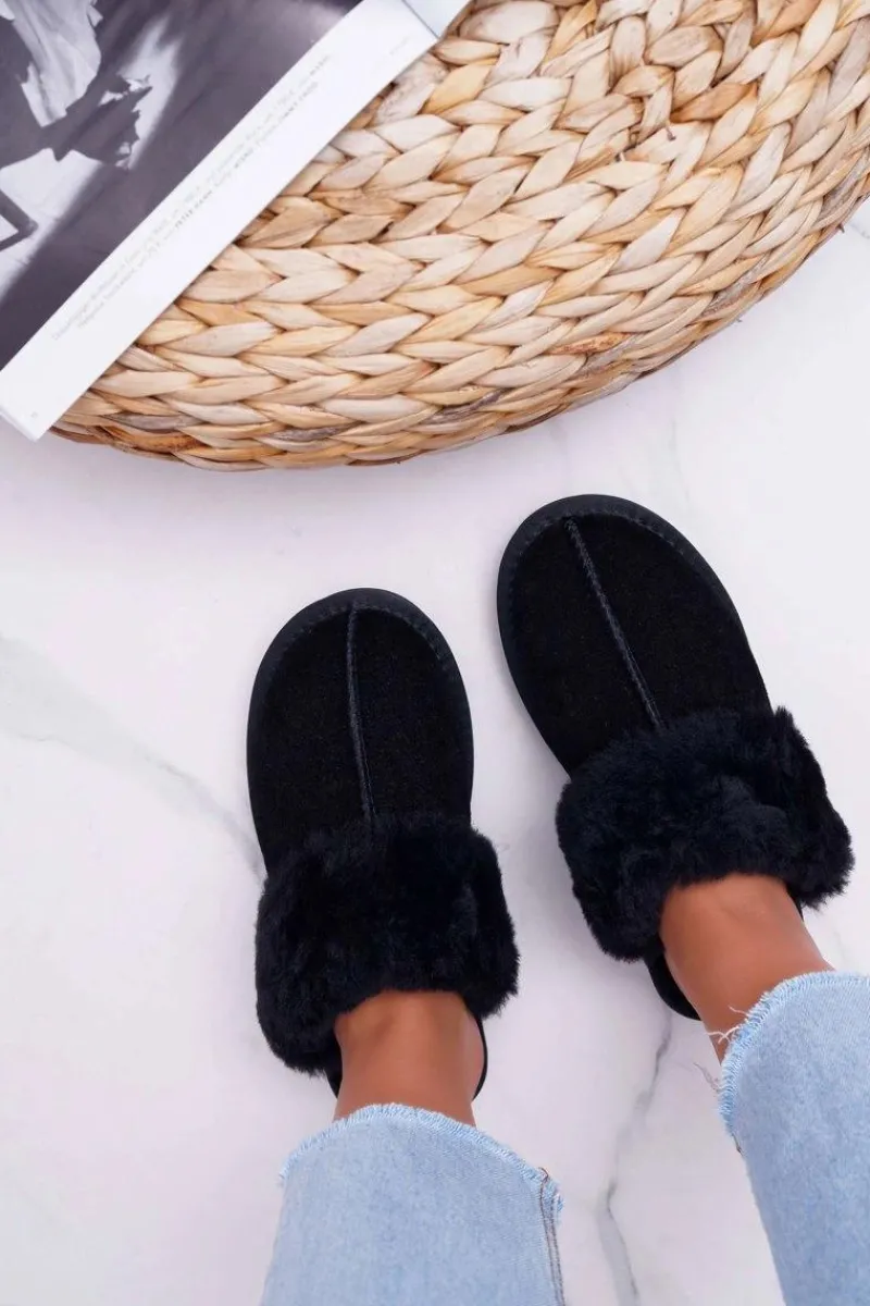 Clearance Damskie Klapki Papcie Czarne Mirendy Damskie Kapcie Klasyczne