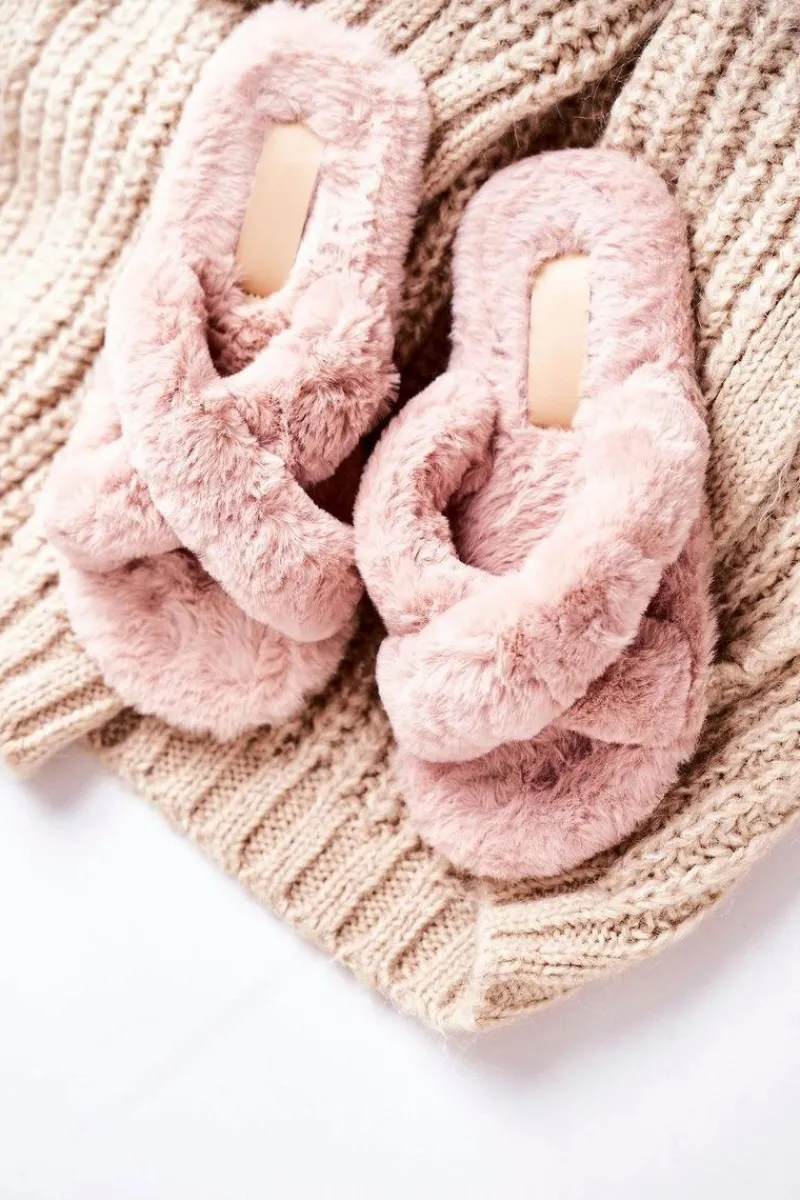 Best Damskie Klapki Papcie Futrzane Jasny Brąz Cozy Time Damskie Kapcie Klasyczne