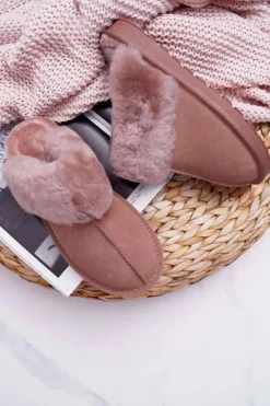 Kapcie Klasyczne>Boto Damskie Klapki Papcie Khaki Mirendy