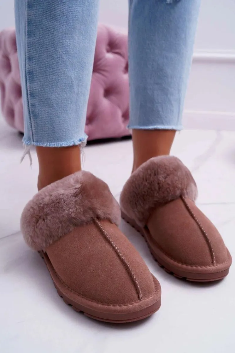 Kapcie Klasyczne>Boto Damskie Klapki Papcie Khaki Mirendy