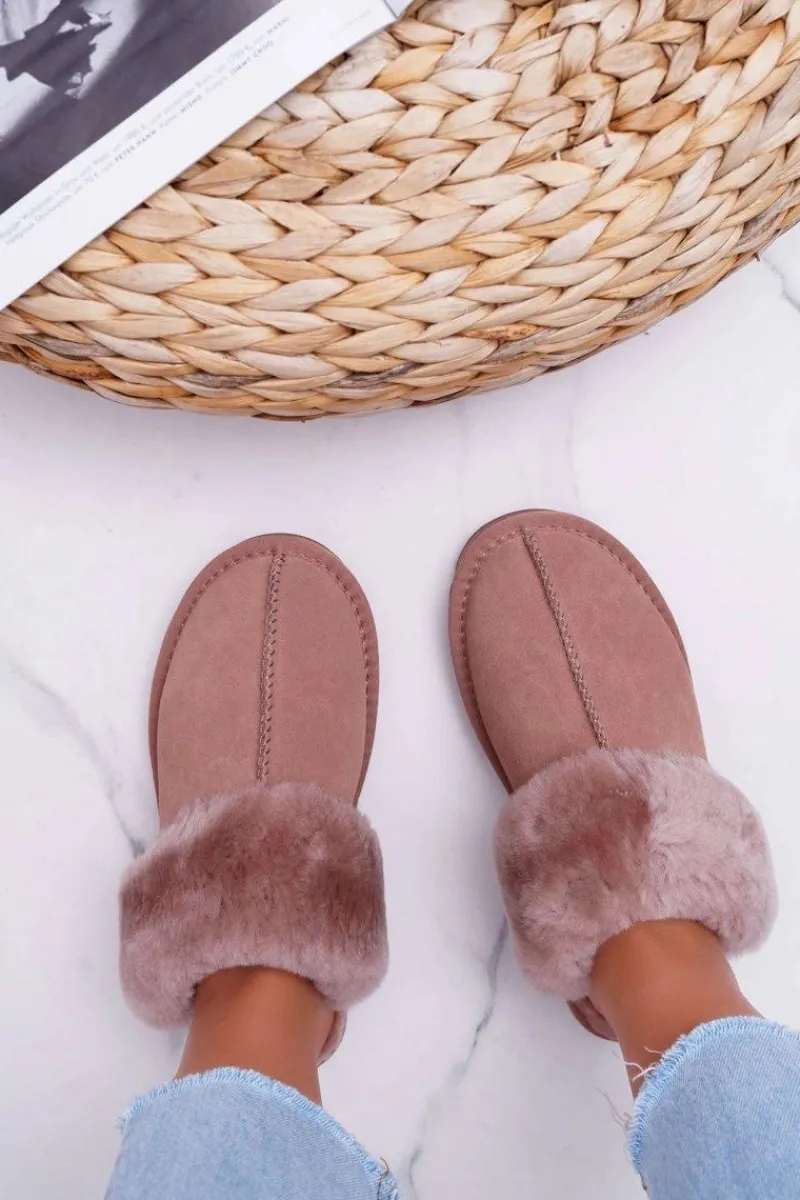 Kapcie Klasyczne>Boto Damskie Klapki Papcie Khaki Mirendy