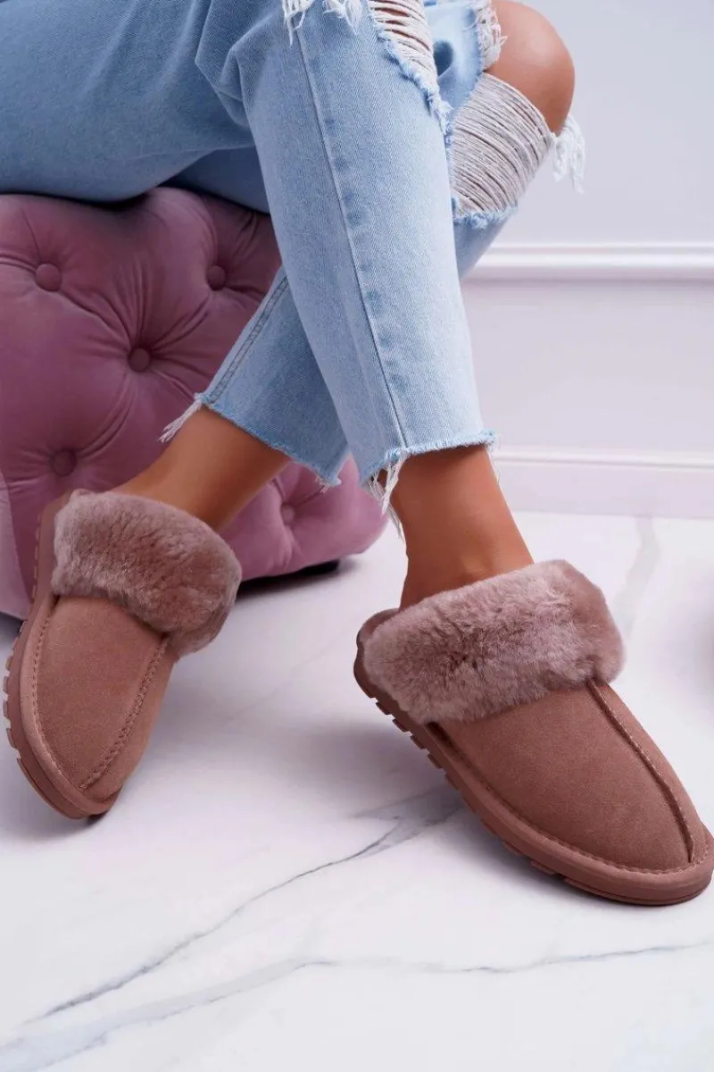 Kapcie Klasyczne>Boto Damskie Klapki Papcie Khaki Mirendy