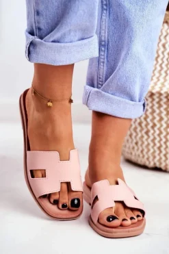 Clearance Damskie Klapki Różowe Geometryczne Klasyczne Theodora Damskie Klapki Damskie Klasyczne