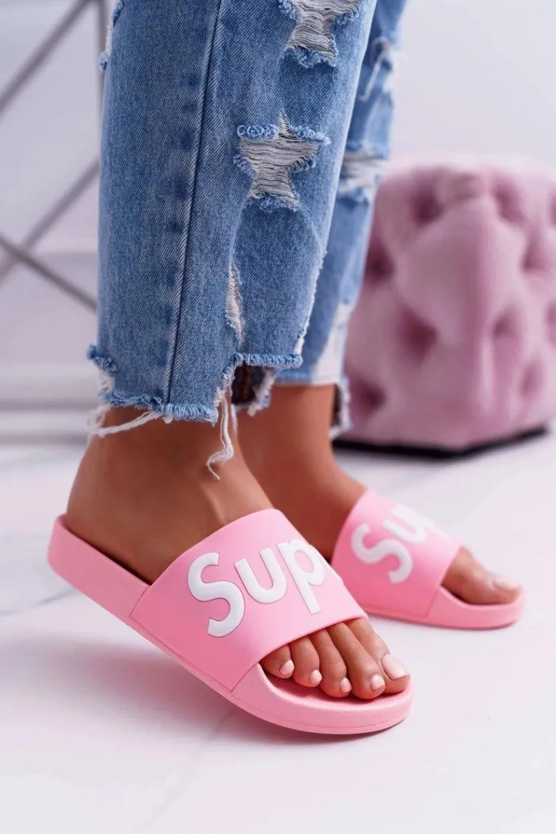 Online Boto Damskie Klapki Różowe Super Losaria