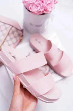 Outlet Boto Damskie Klapki Różowe Viane