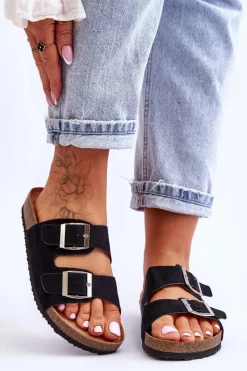 Discount Boto Damskie Klapki Wsuwane Czarne Destino