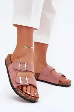 Klapki Korkowe|Klapki Damskie Klasyczne>Boto Damskie Klapki Wsuwane Na Korkowej Podeszwie Jasnoróżowe Cortina