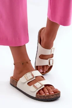 Klapki Korkowe|Klapki Damskie Klasyczne>Boto Damskie Klapki Wsuwane Na Korkowej Podeszwie Białe Cortina