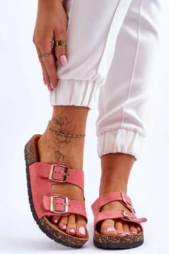 Klapki Korkowe|Klapki Damskie Klasyczne>Boto Damskie Klapki Wsuwane Na Korkowej Podeszwie Różowe Cortina